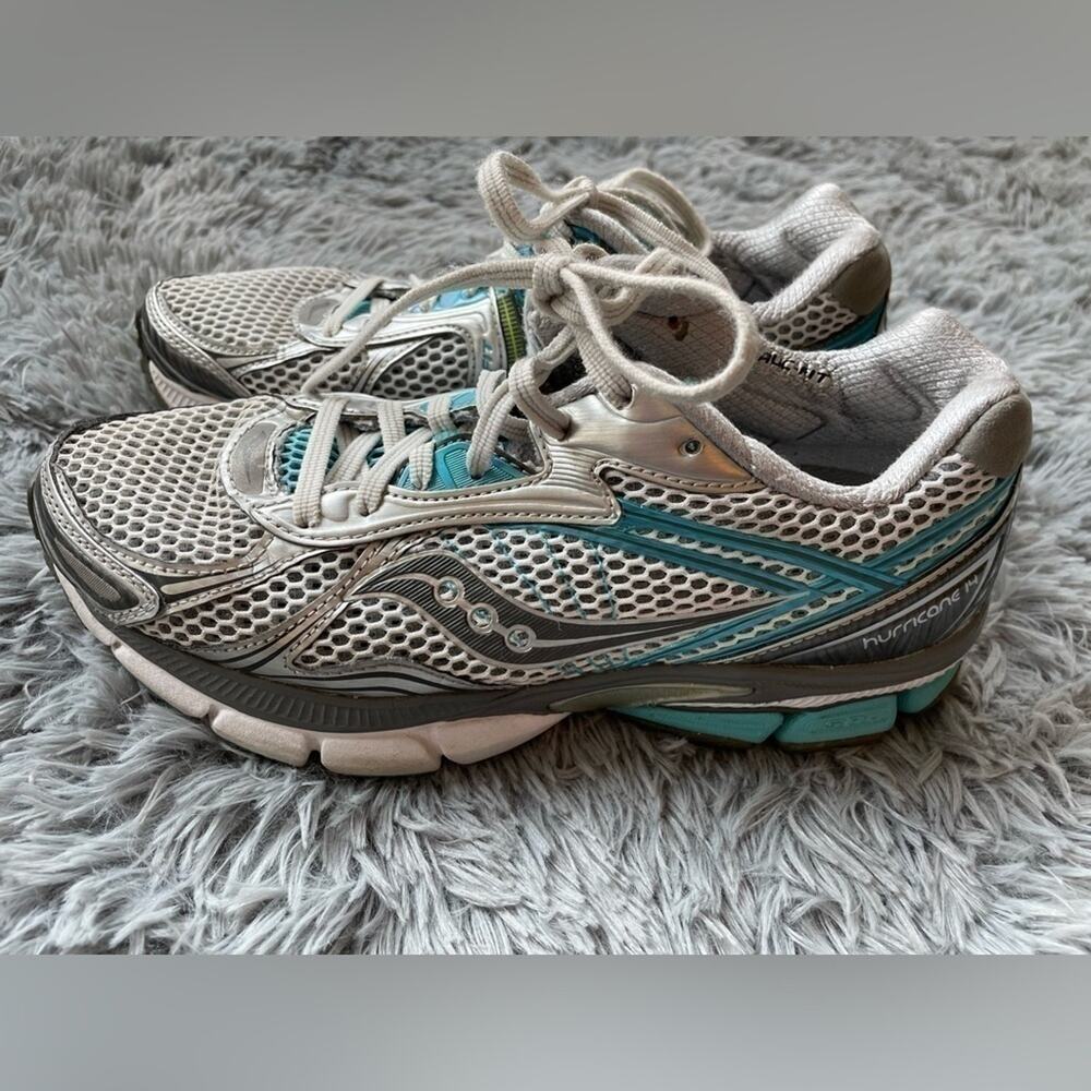 Women’s Saucony Hurricane 14 Silver/Teal Running Shoes Size 7.5 – Used - Picture 5 of 8
